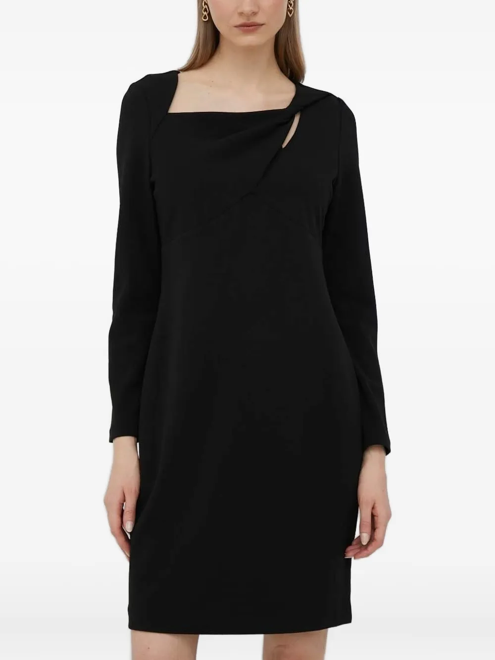 DKNY long-sleeve midi dress Zwart