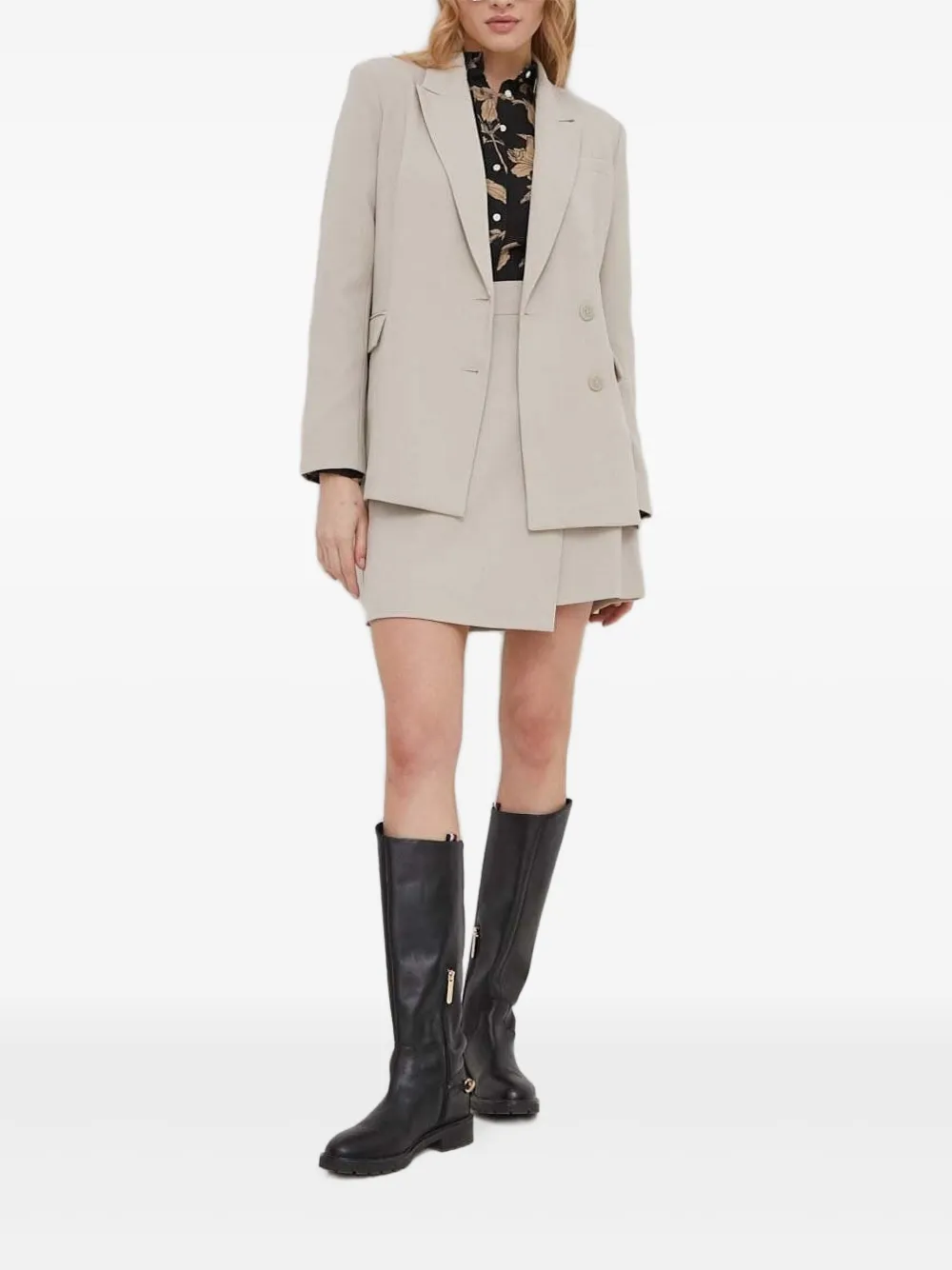 DKNY Mini-wikkelrok Beige