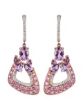 Rewind Vintage Affairs 14kt rose gold sapphire and diamond earrings - Purple