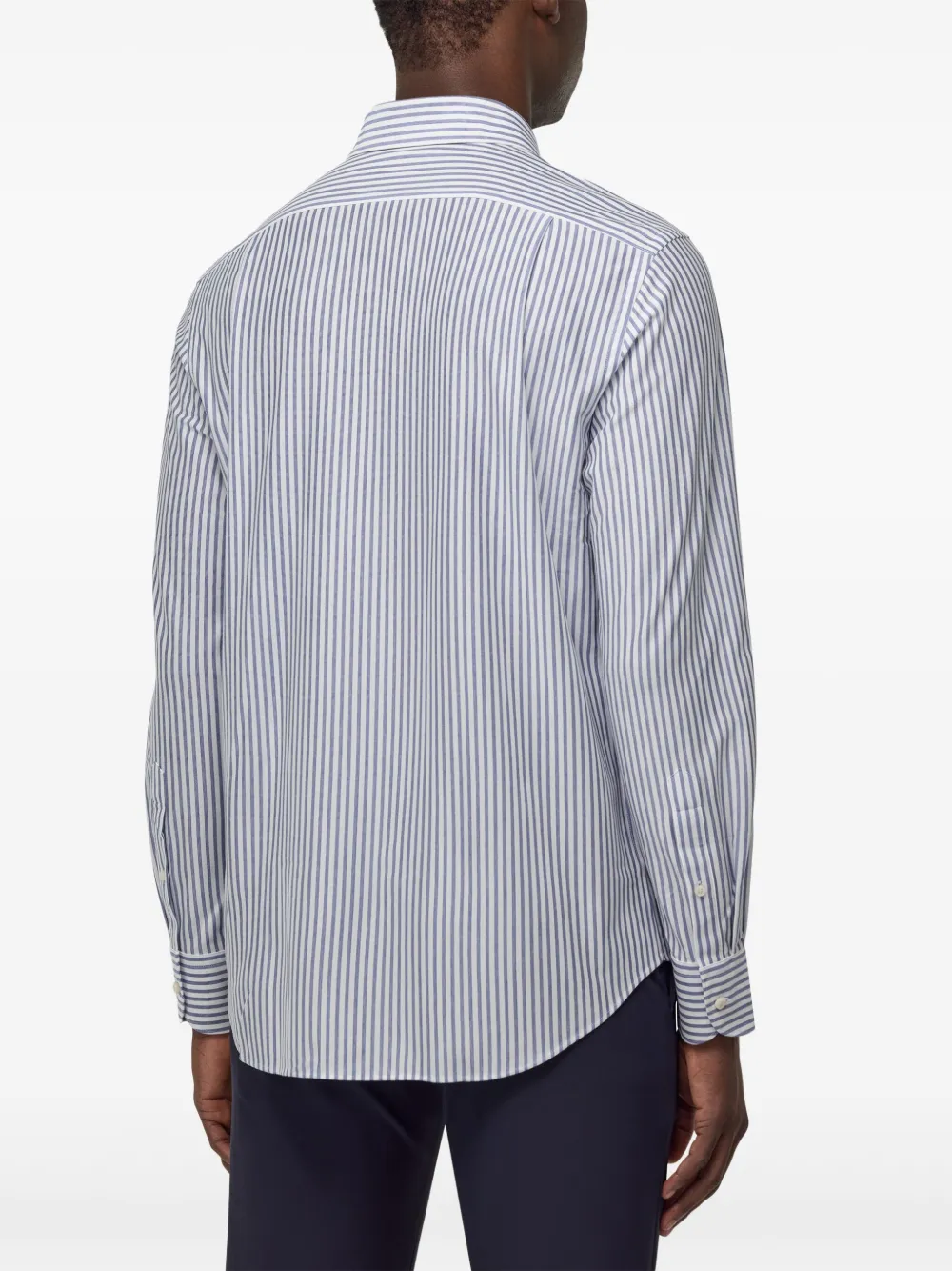 Boggi Milano Gestreept overhemd Blauw