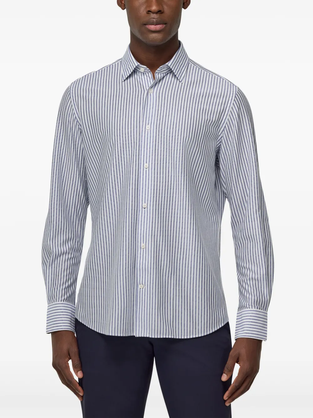 Boggi Milano Gestreept overhemd Blauw