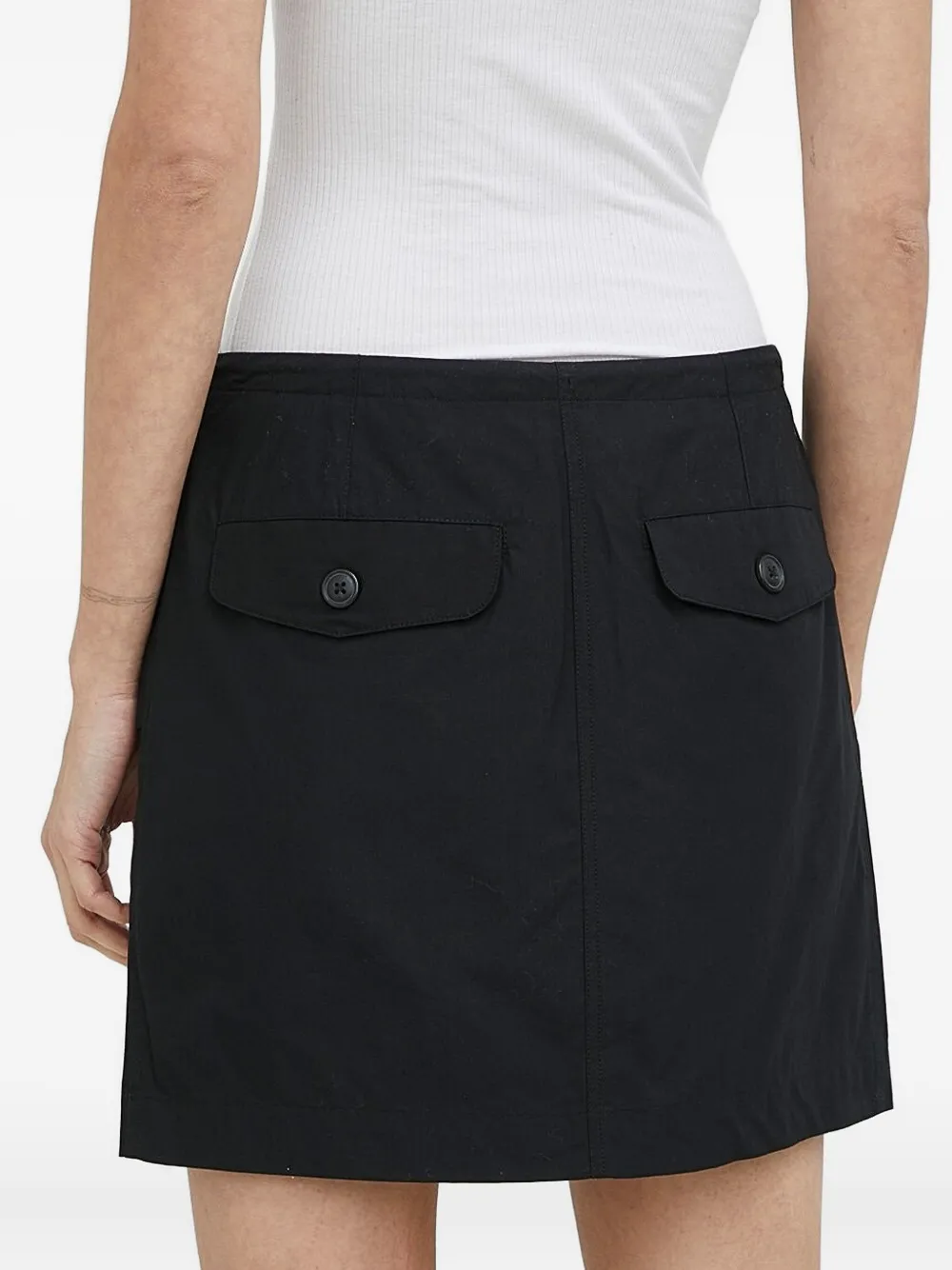 Samsoe & Samsoe Buttoned-pocket Mini Skirt In Black