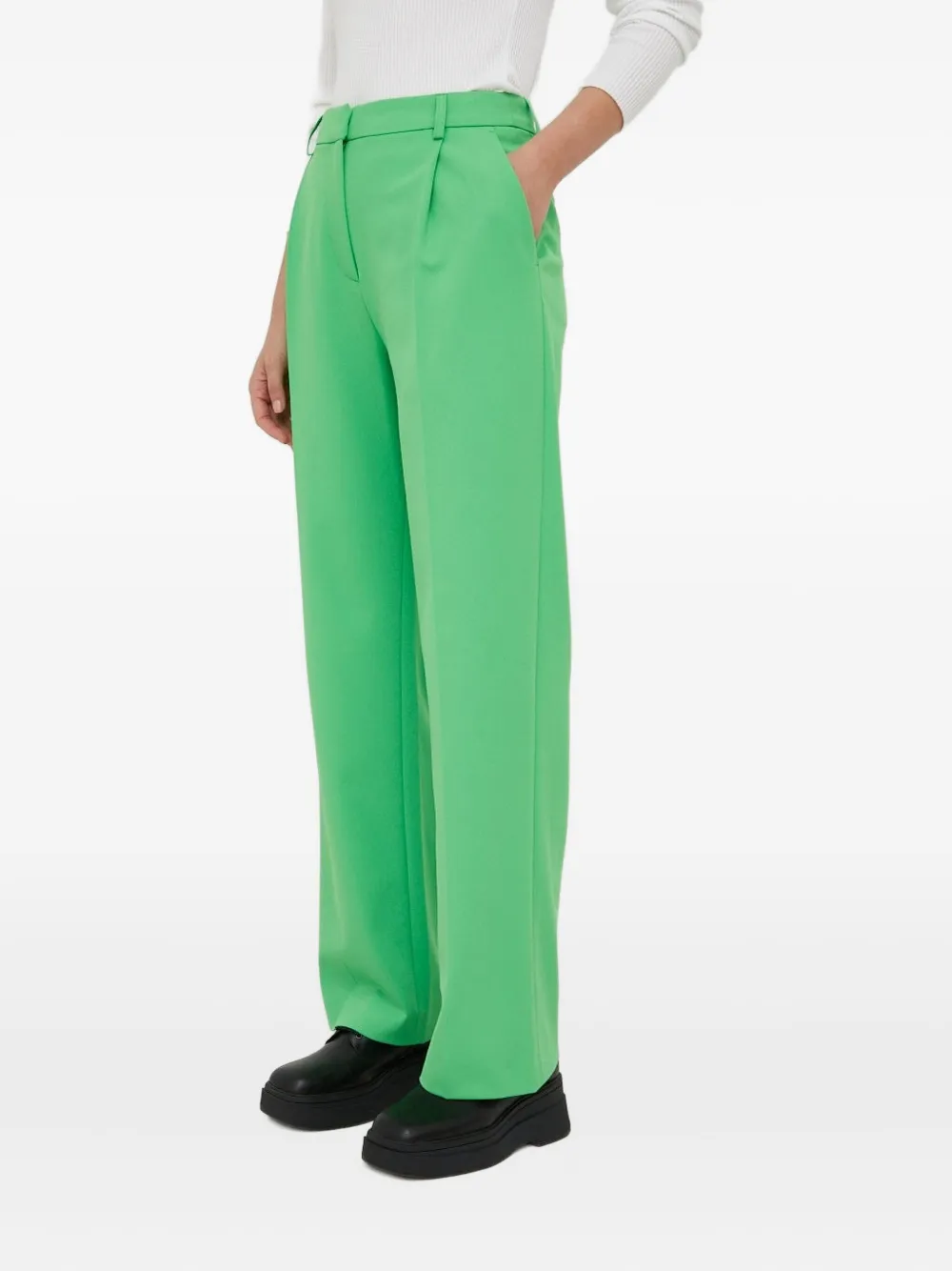 Samsoe & Samsoe Pleated-front Trousers In Green