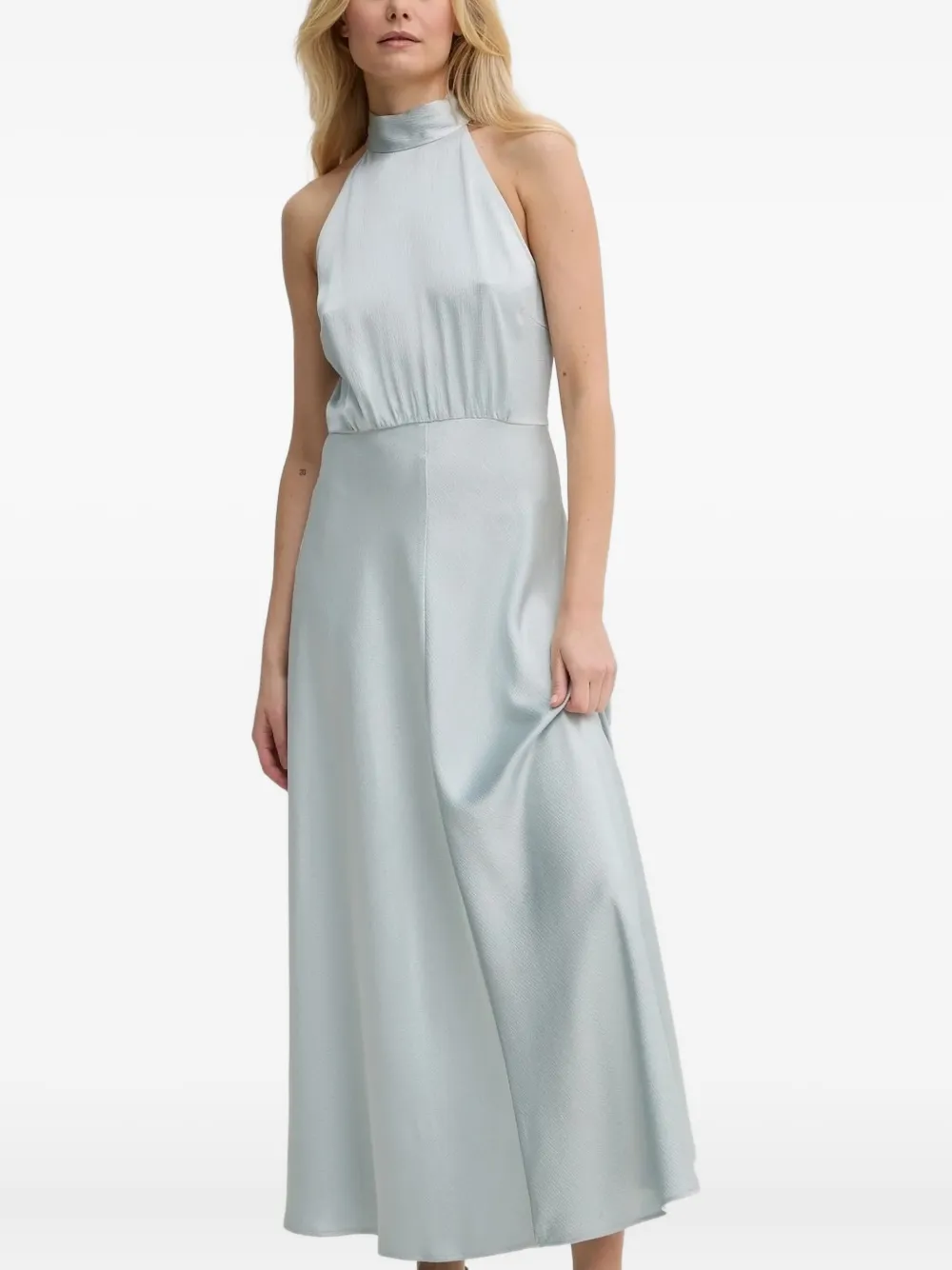 SAMSOE Maxi-jurk met halternek Blauw
