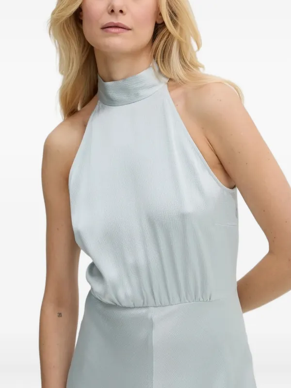 SAMSOE SAMSOE プリーツワンピース XS SAMSOE SAMSOE halter-neck Maxi Dress | Blue | FARFETCH