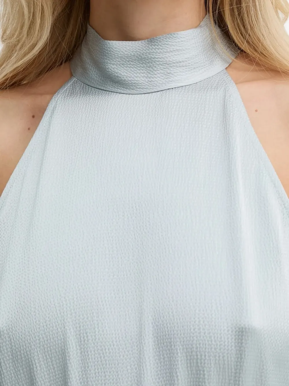 SAMSOE Maxi-jurk met halternek Blauw