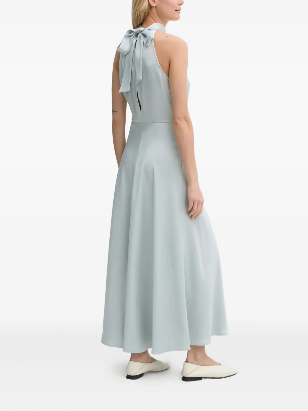 SAMSOE SAMSOE Maxi-jurk met halternek - Blauw