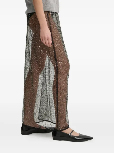 SAMSOE SAMSOE beaded mesh skirt
