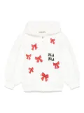 Simonetta bow-print hoodie - White