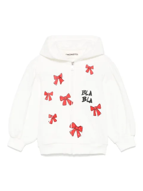 Simonetta hoodie con moño estampado