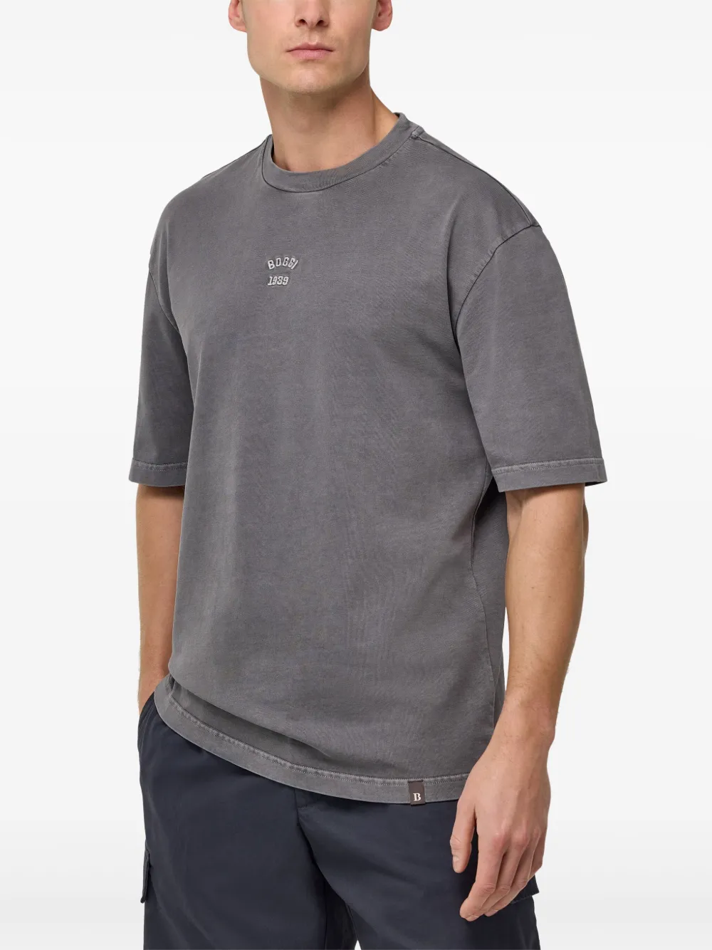 Boggi Milano Katoenen jersey T-shirt Grijs
