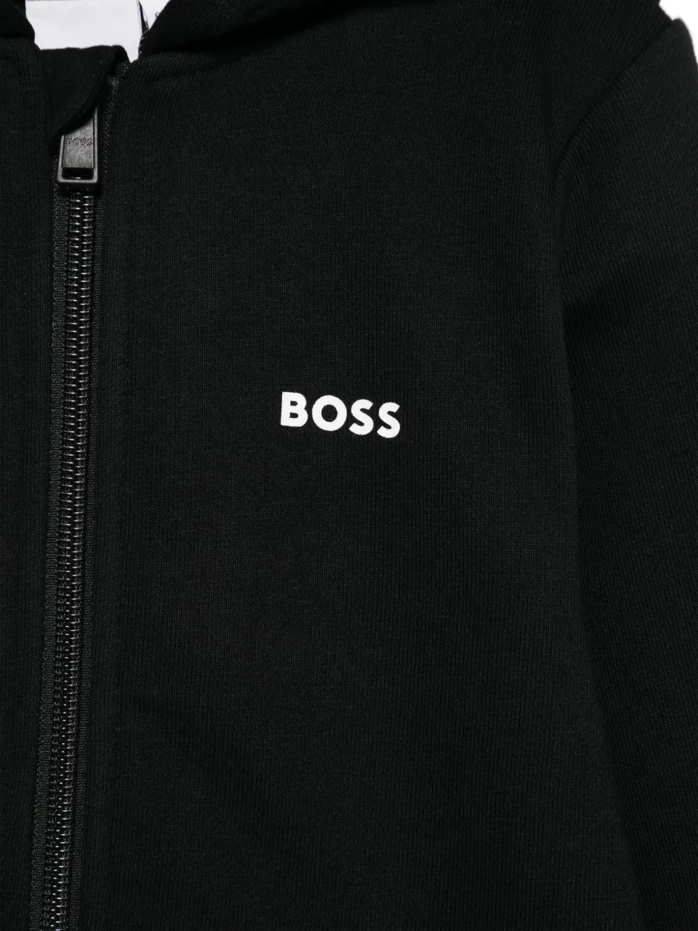 BOSS Kidswear Hoodie met logoprint Zwart