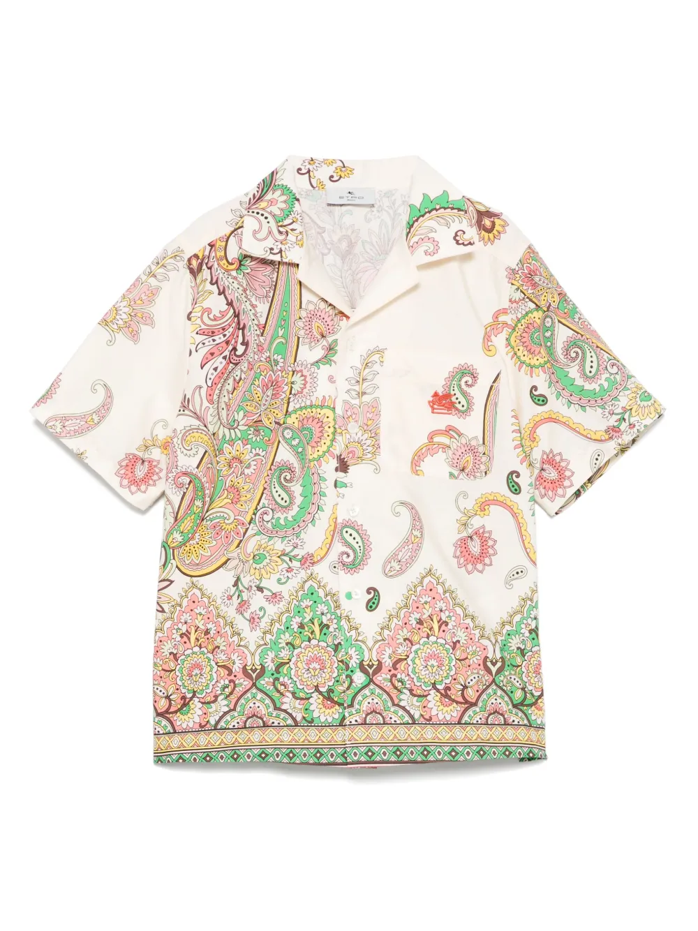 ETRO KIDS Shirt met paisley-print Beige