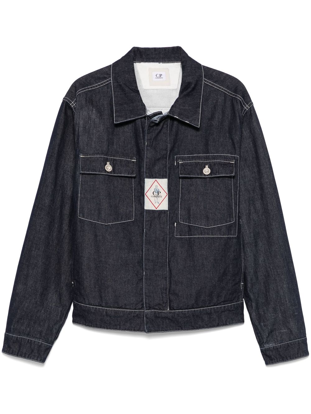 C.P. Company logo-patch denim jacket - Blue