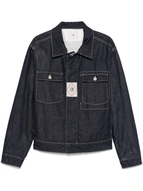 Veste en jean à patch logo - C.P. Company - Modalova