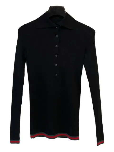 Gucci ribbed-knit buttoned polo shirt