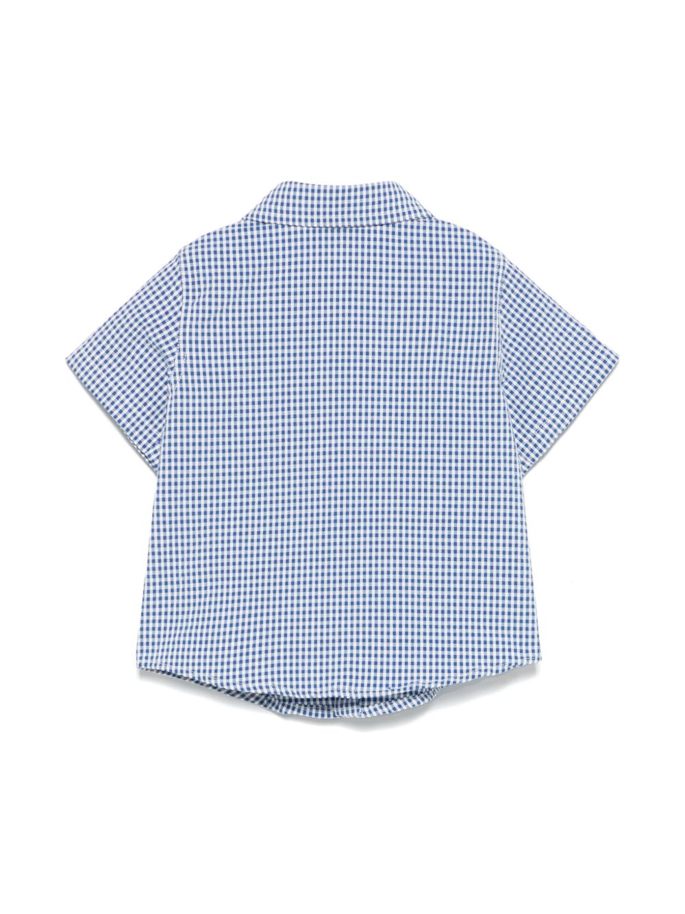 Fay Kids Shirt met gingham ruit - Wit