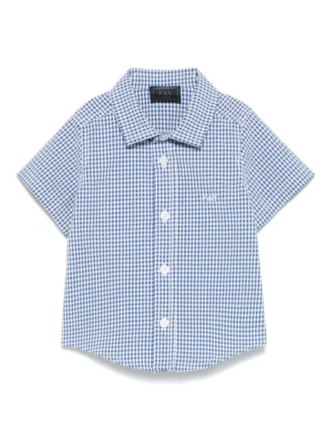 Fay Kids gingham-pattern shirt