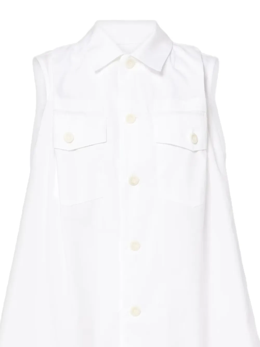 Sacai Mouwloze mini-jurk - Wit