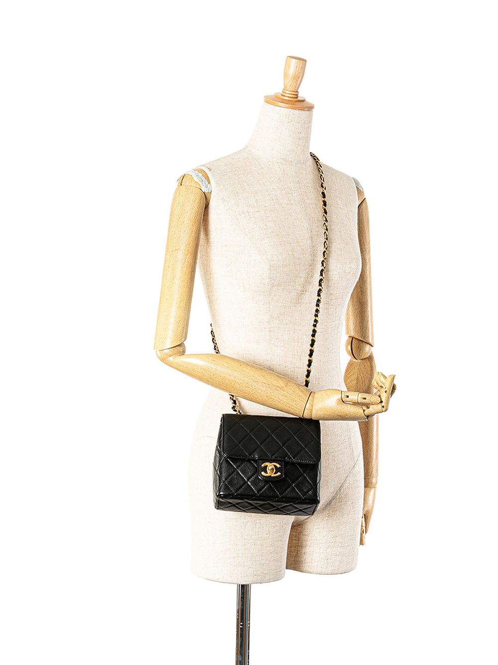 CHANEL Pre-Owned 2021-present Mini Square Classic Goatskin Retro Flap crossbody bag - Zwart