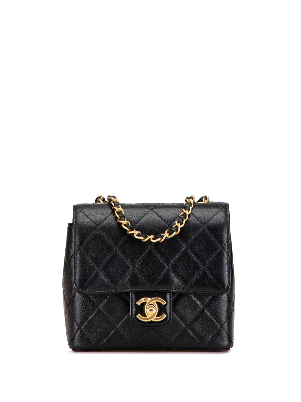 CHANEL Pre-Owned 2021-present Mini Square Classic Goatskin Retro Flap crossbody bag - Black