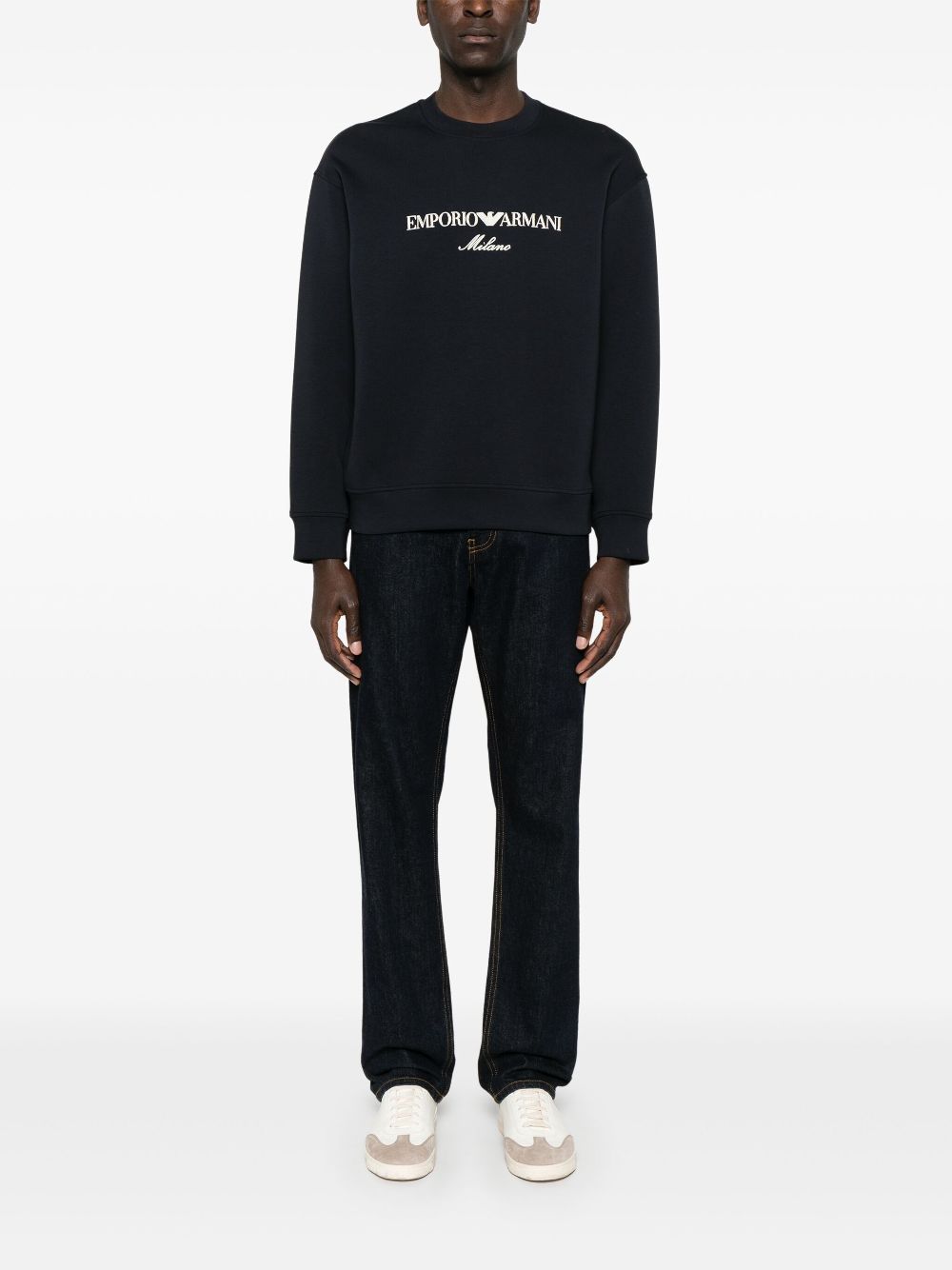 Emporio Armani embroidered-logo sweatshirt - Blue