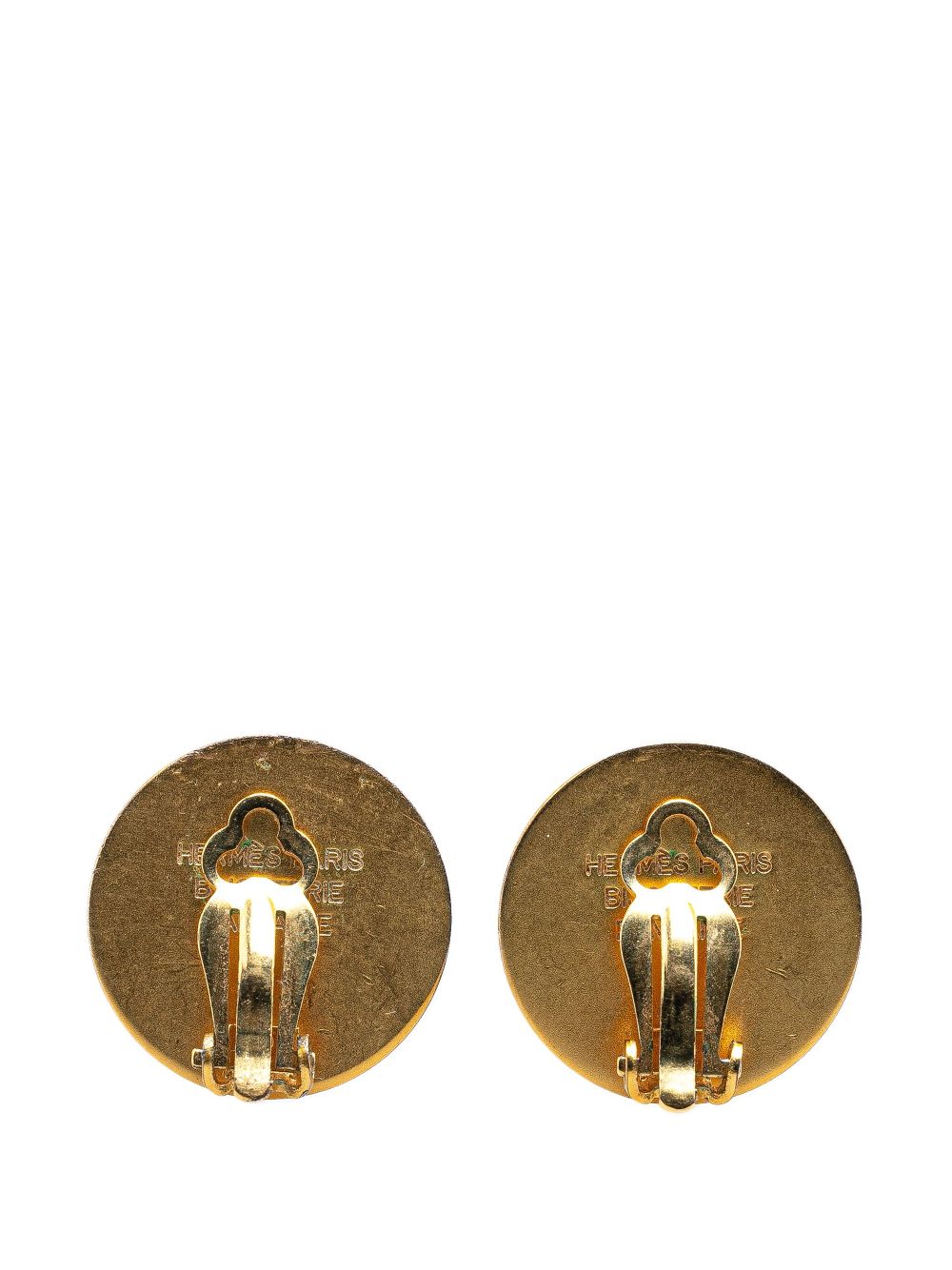 Hermès Pre-Owned 20th Century Gold Plated Bijouterie Fantaisie Clou De Selle Clip On Earrings costume earrings - Goud