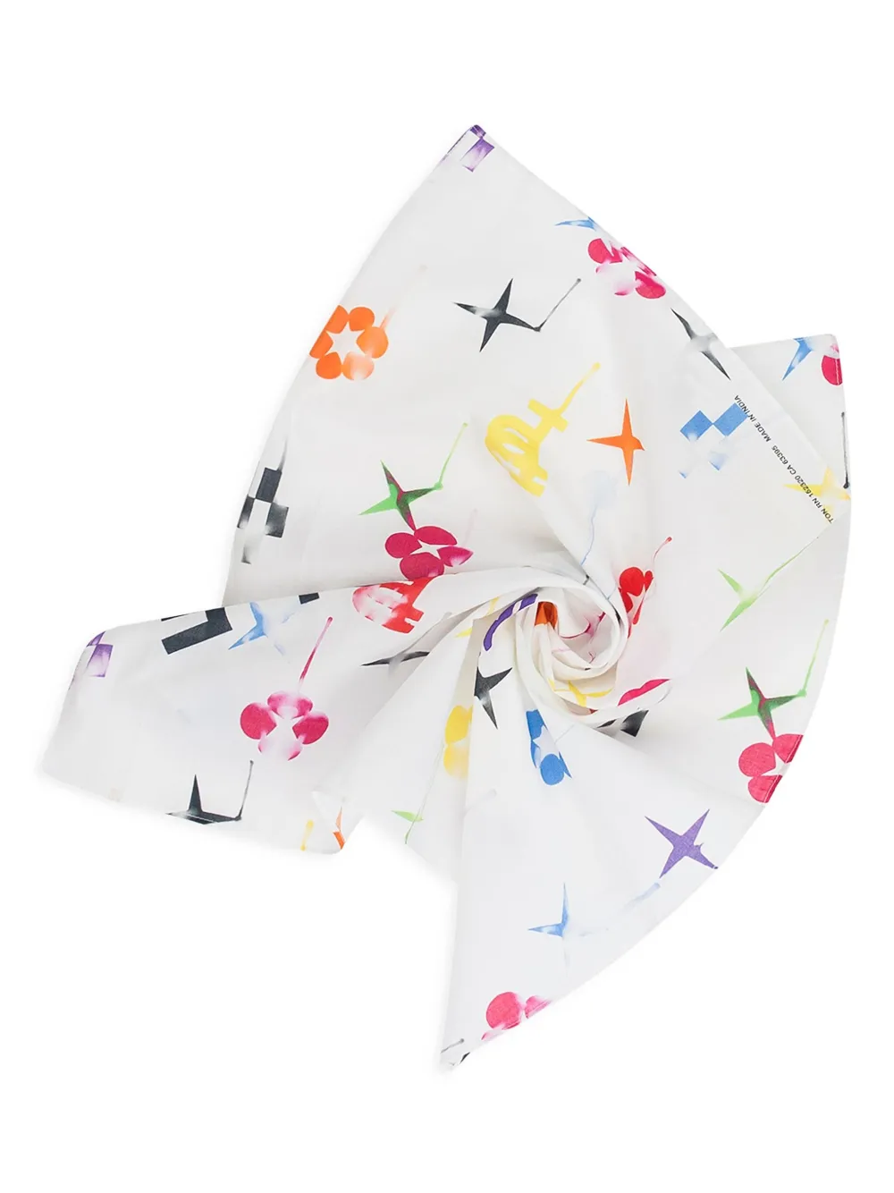 Purple Brand printed cotton White bandana scarf - Wit