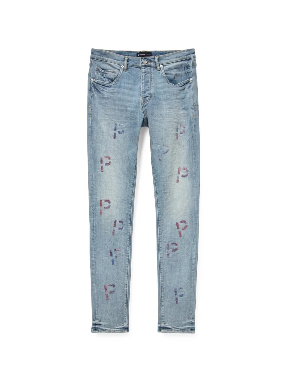 Purple Brand Jeans met geborduurd logo Blauw
