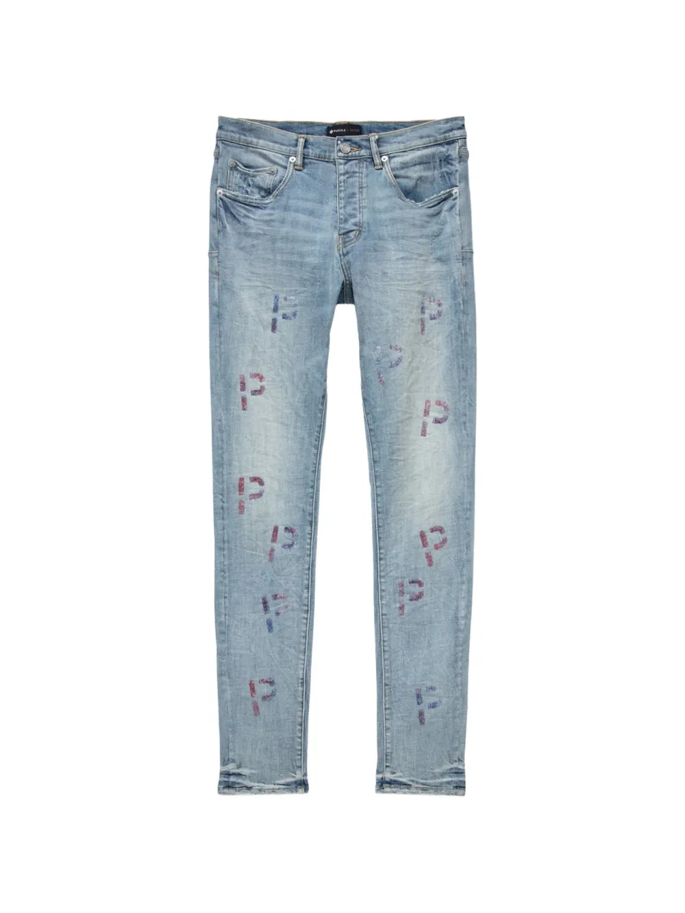 Purple Brand Jeans met geborduurd logo Blauw
