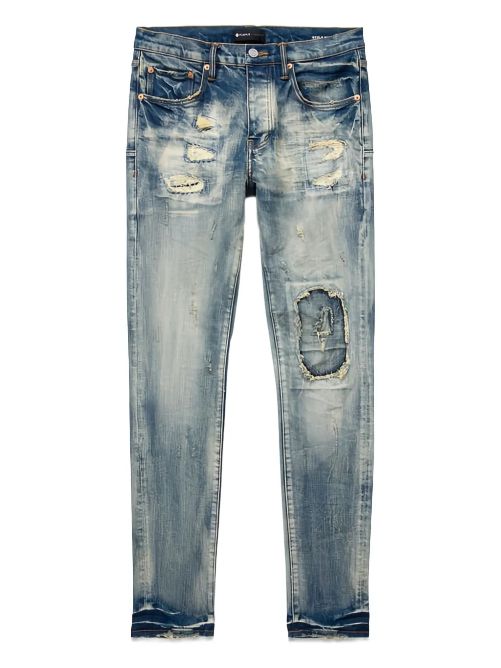 Purple Brand Gerafelde jeans Blauw