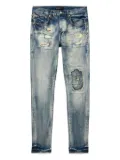 Purple Brand MID INDIGO DIRTY VINTAGE REPAIR WITH MARBLED BLEACH ""Blue""