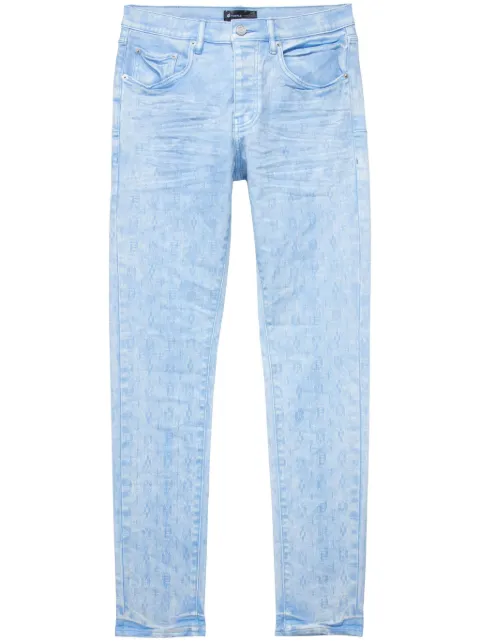 Purple Brand jeans con monograma en jacquard