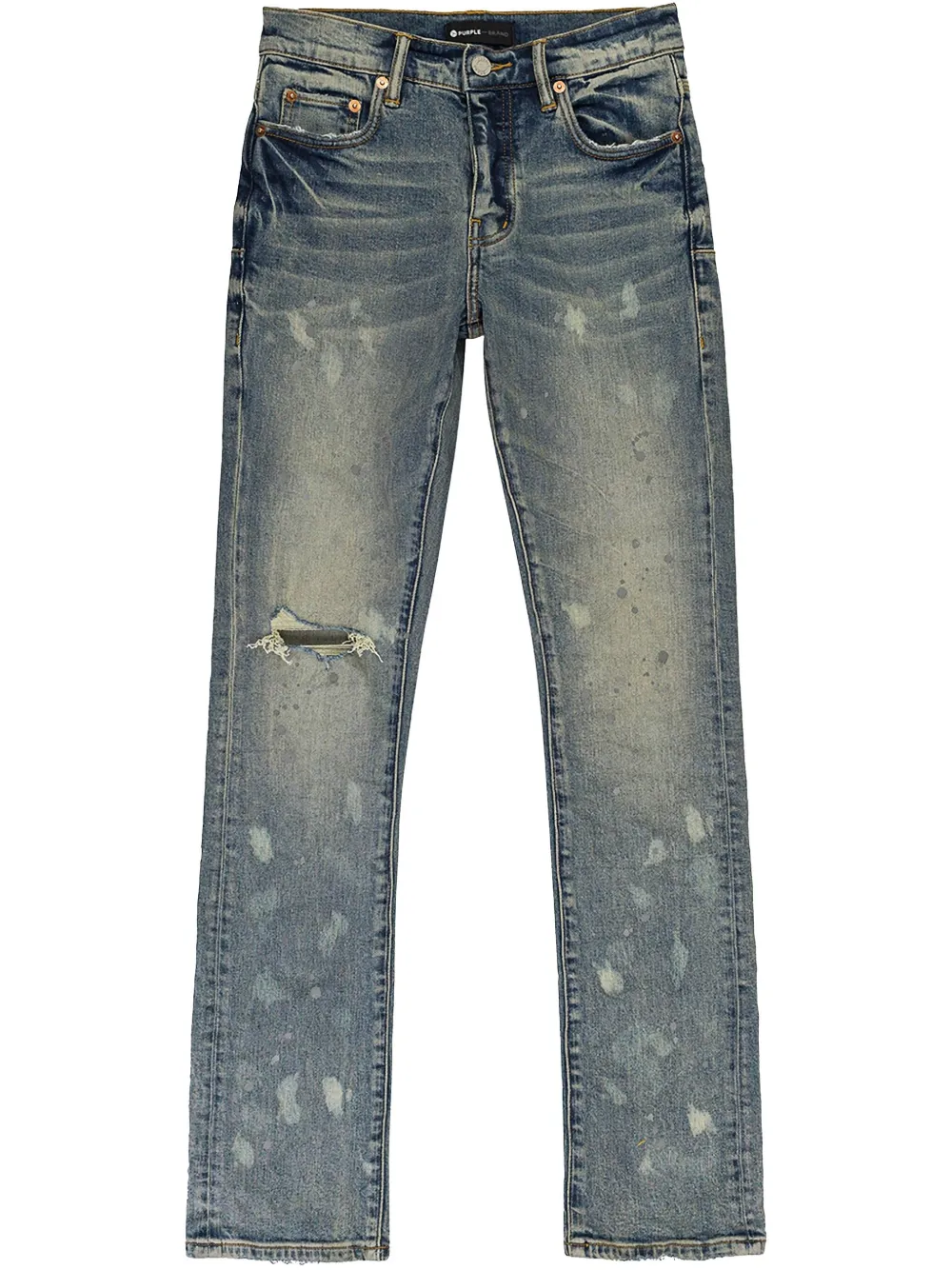 Purple Brand P004 Mid Acid Bleach "Blue" straight jeans Blauw