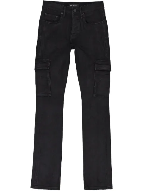 Purple Brand jeans P004 Resin Cargo Flare "Black"