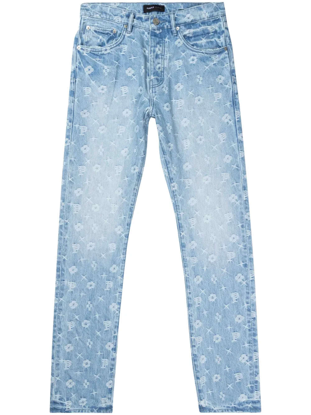 Purple Brand Jeans met monogram-print Blauw