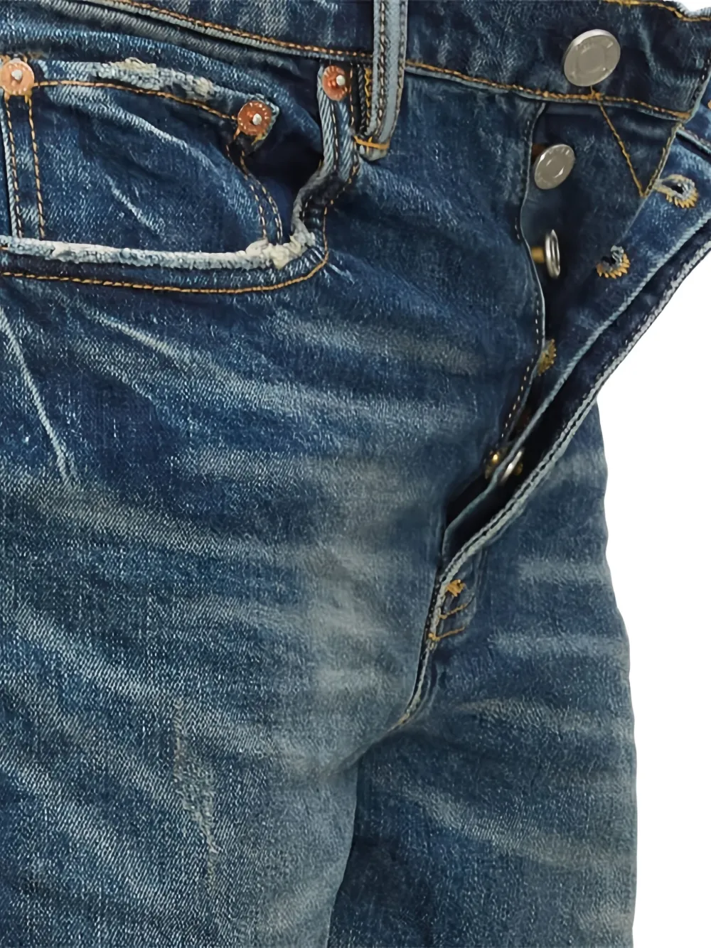 Purple Brand Jeans met logopatch Blauw