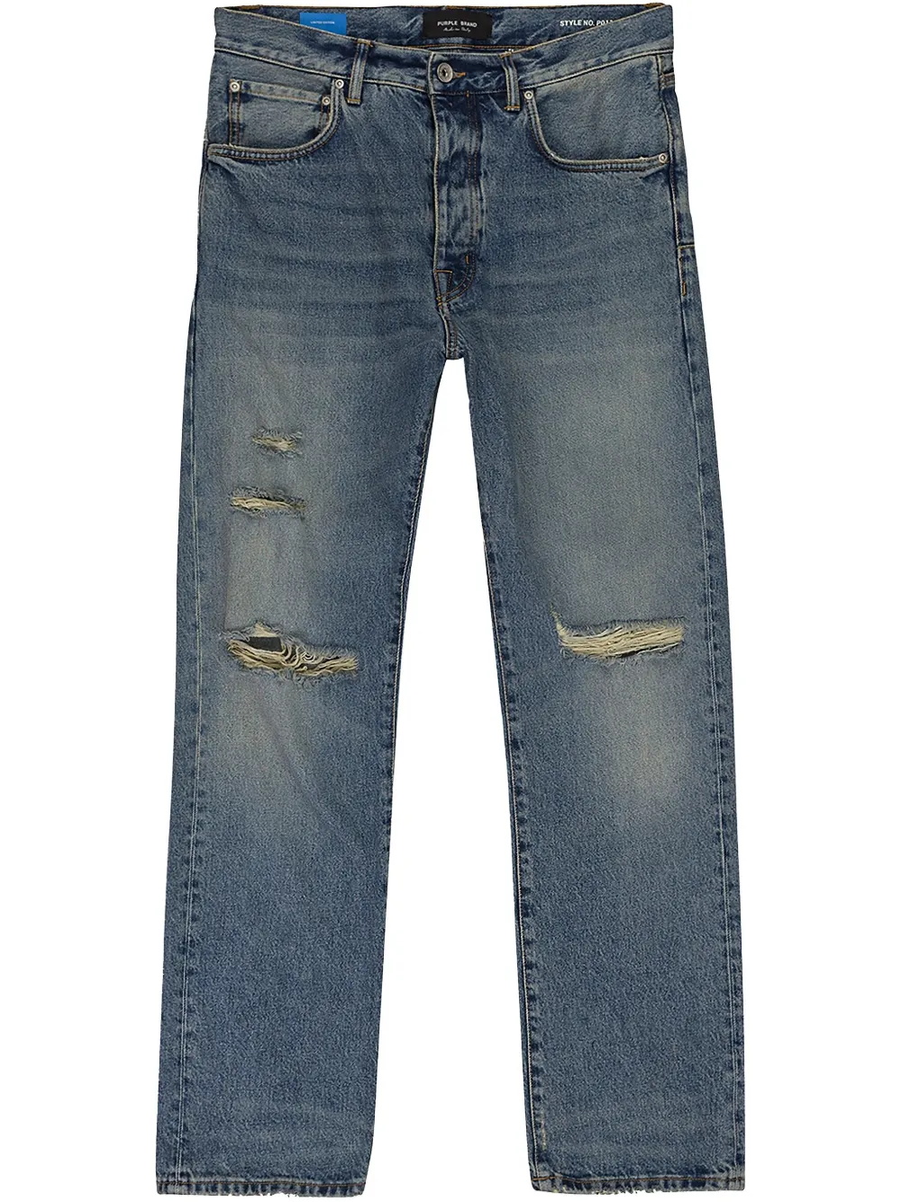 Purple Brand P011 Thrashed Mid "Blue" jeans Blauw