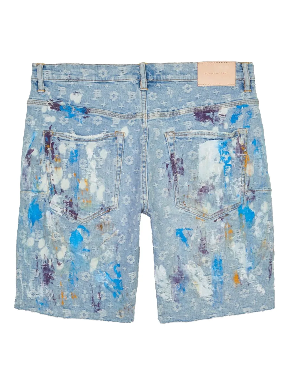 Purple Brand P020 Paint Over denim shorts - Blauw