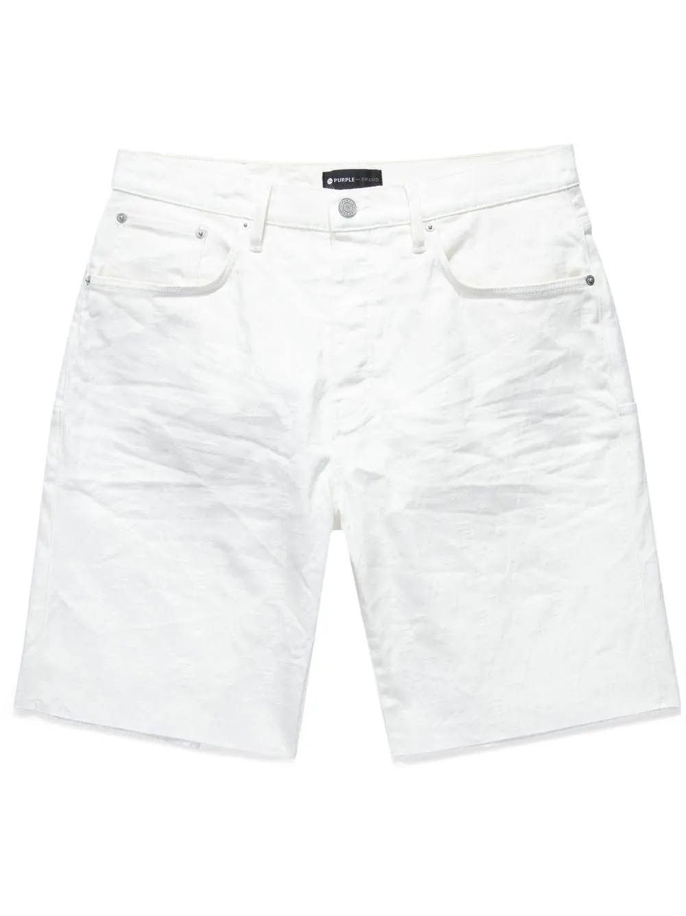 Purple Brand Shorts denim con effetto vissuto - White