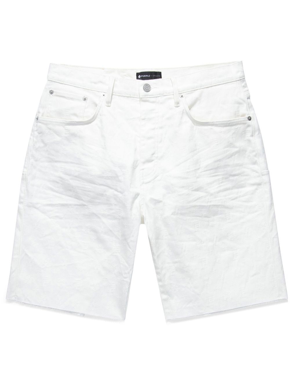 Purple Brand WHITE FILM MONOGRAM JACQUARD SHORTS "White"