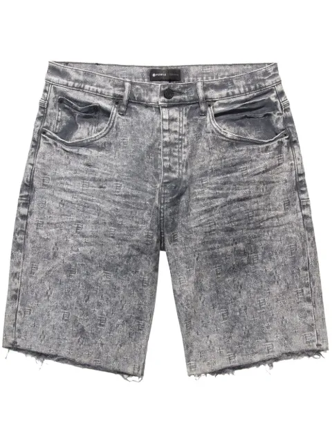 Purple Brand shorts de mezclilla con monograma en  jacquard