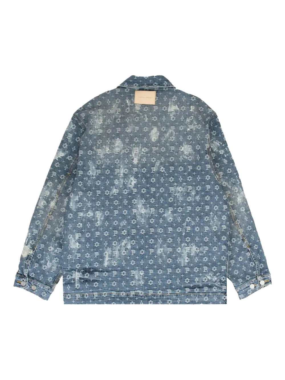 Purple Brand monogram-jacquard denim jacket - Blauw