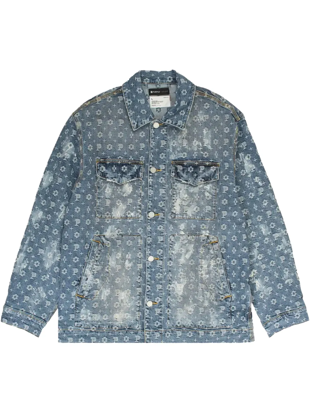 monogram-jacquard denim jacket