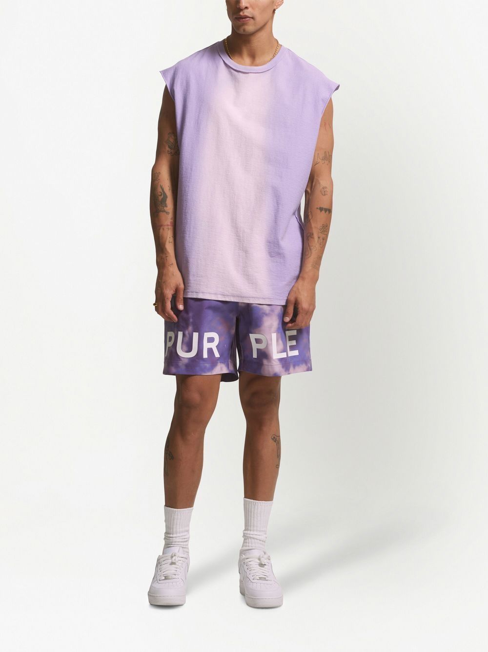 Purple Brand TEXTURED JERSEY SLEEVELESS TEE "Lavender"