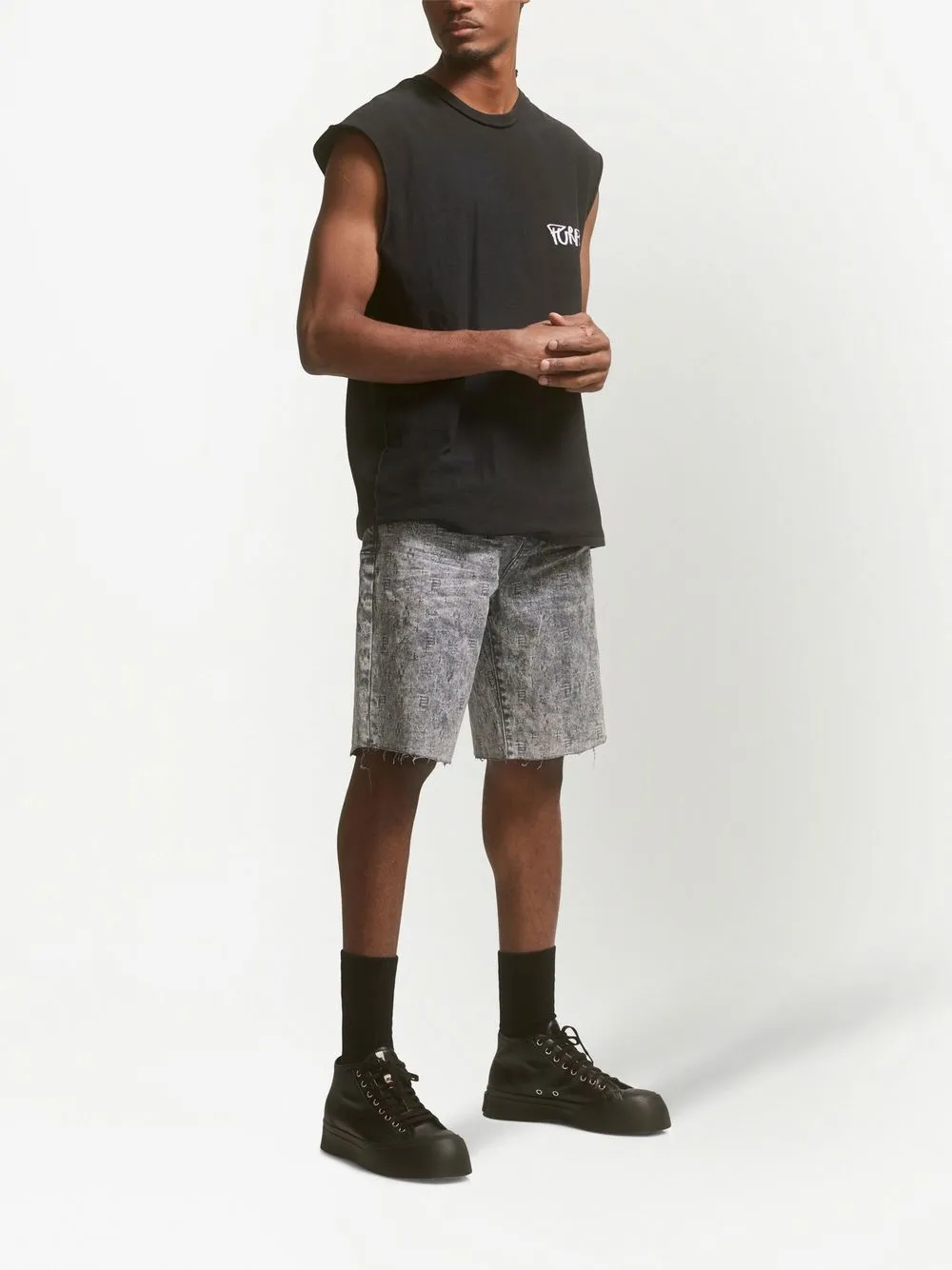 Purple Brand Tanktop met logoprint - Black