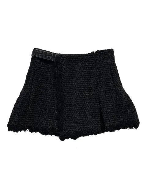 sacai frayed-tweed shorts