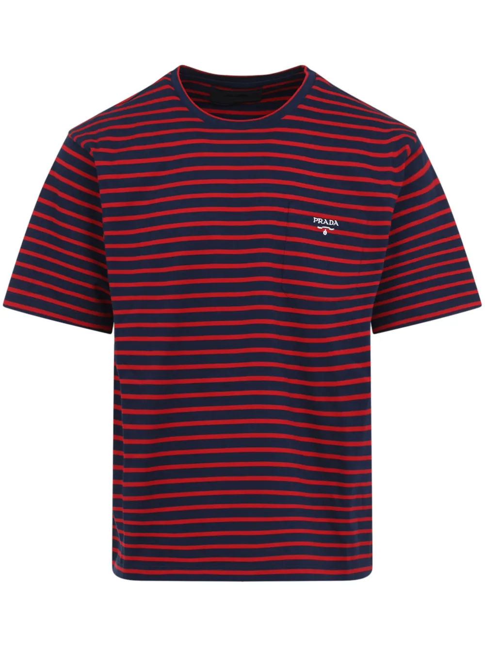 Prada T-shirt met geborduurd logo Blauw