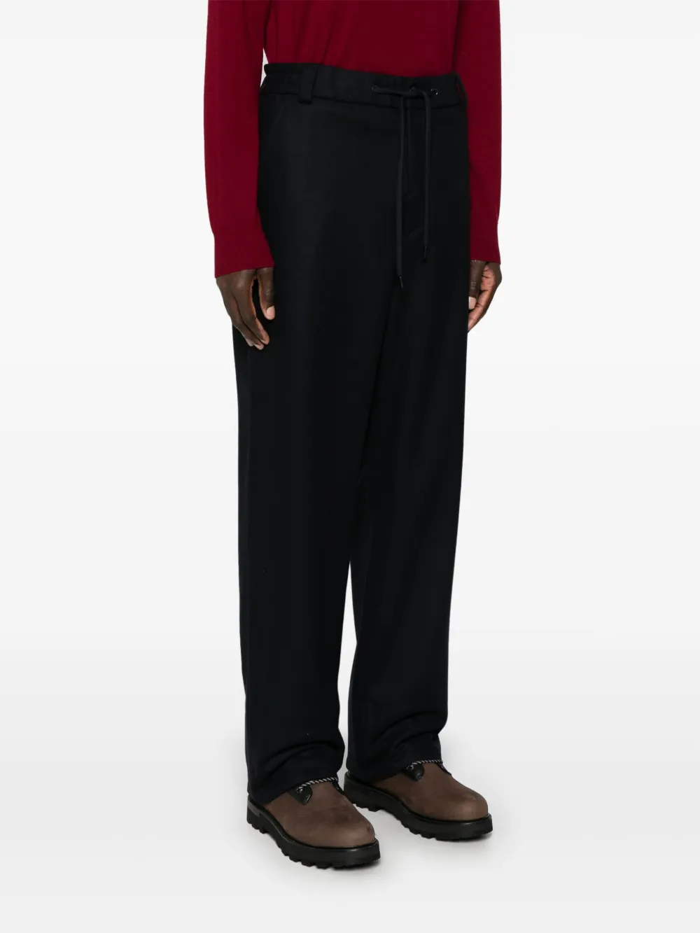 Moncler Broek van scheerwol Blauw