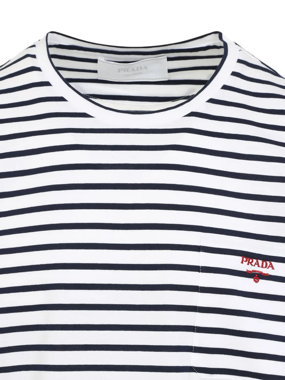 Prada T-shirt met geborduurd logo Wit